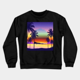 Cruisin' Sunset Synthwave Crewneck Sweatshirt